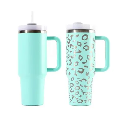 40oz laserový leopard z nerezové oceli izolované kávové hrnek